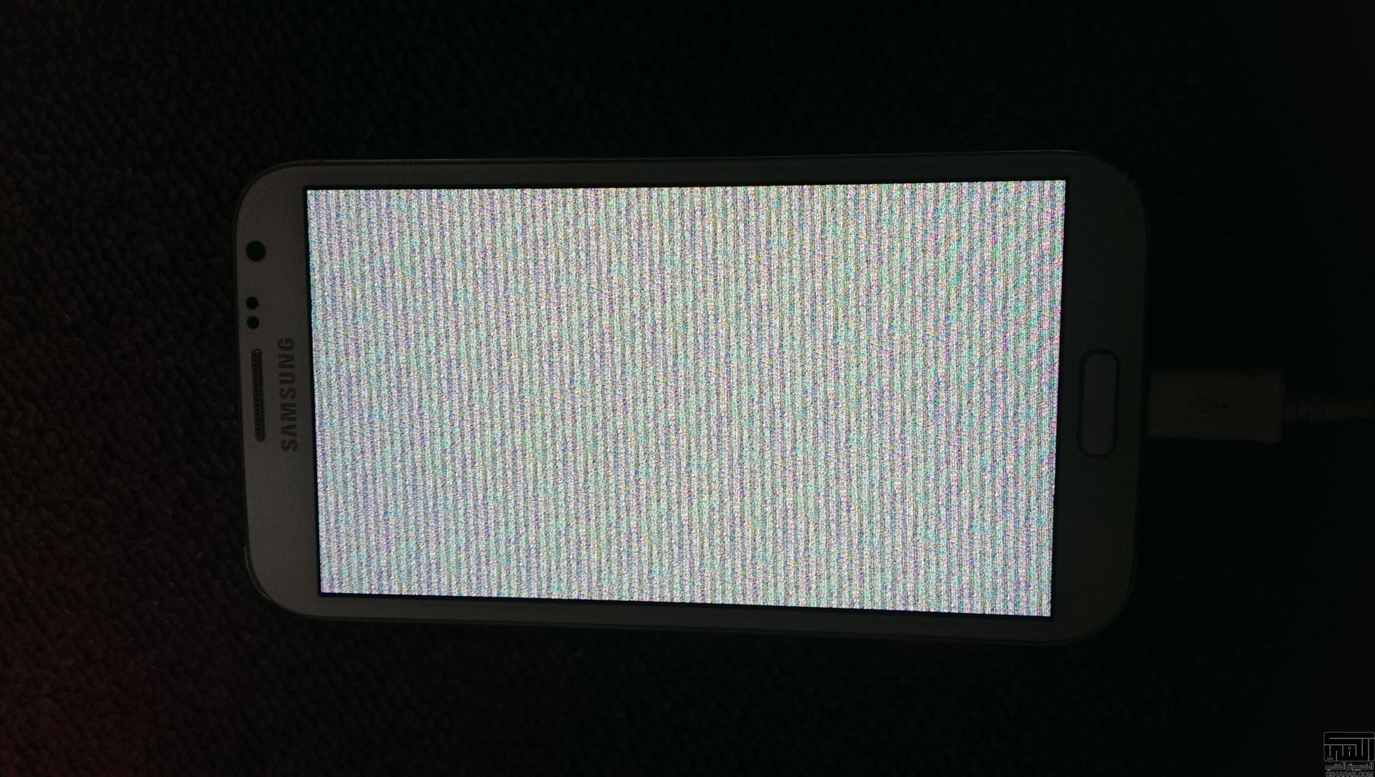 مشكلة  ظهور شاشة بيضاء وفيها خطوط متقطعة في شاشة note ii n7100